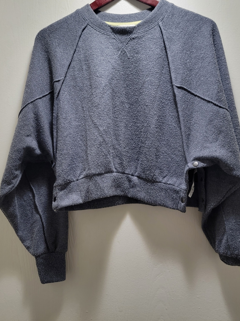 Women's Fleece Cropped Crew Neck Sweatshirt - Charcoal